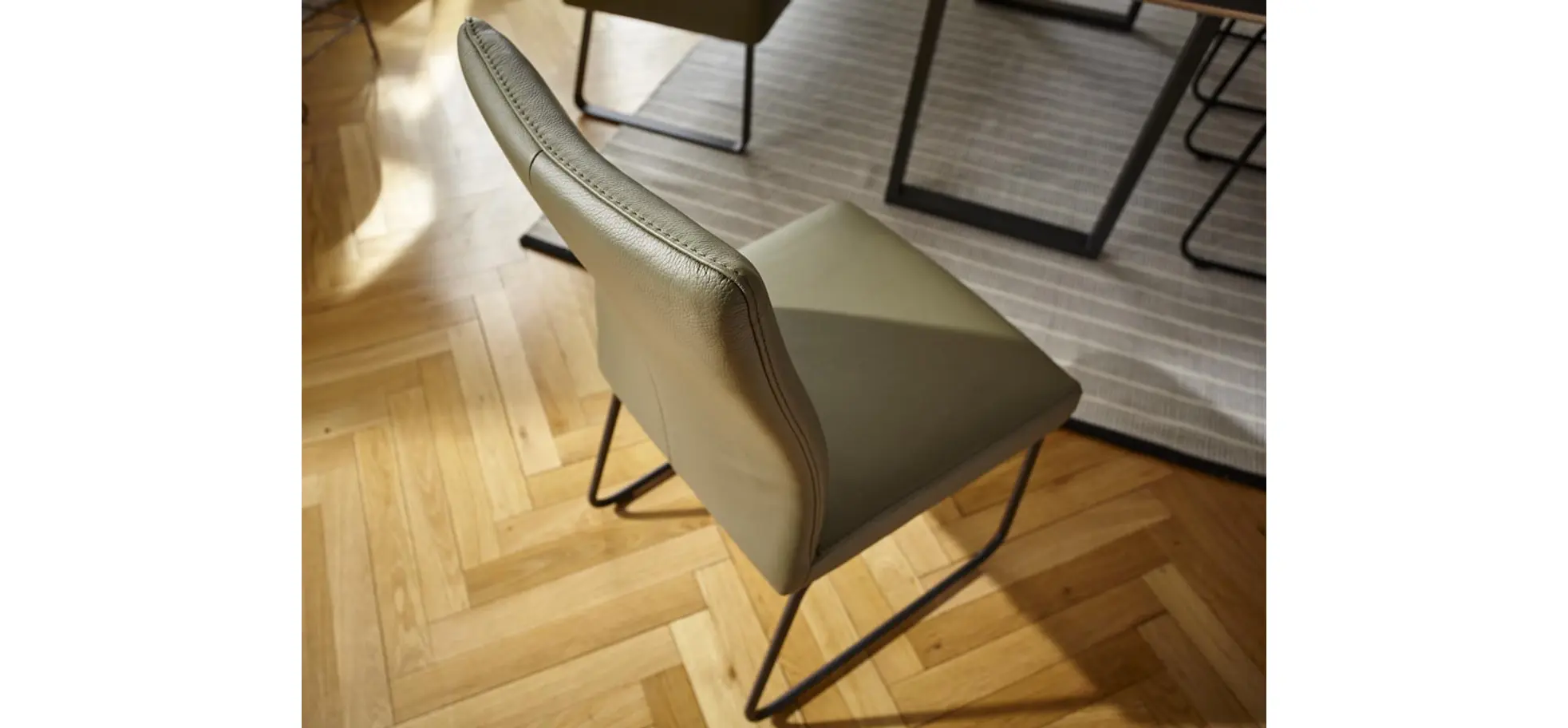 Polsterstuhl Carmelo - Leder, Olive