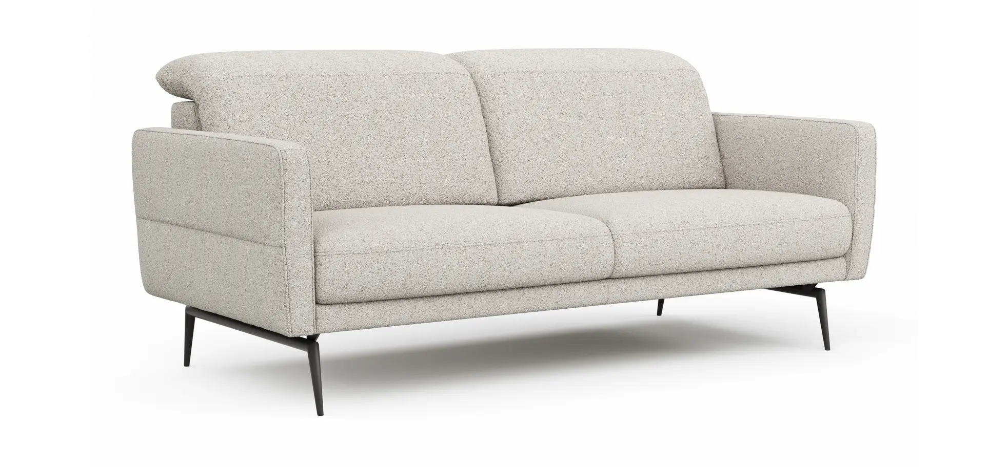 Sofa Estrela 2.0 - 2,5-Sitzer inkl. Kopfteil/Armteil verstellbar und Sitzvorzug motorisch, Stoff, Creme