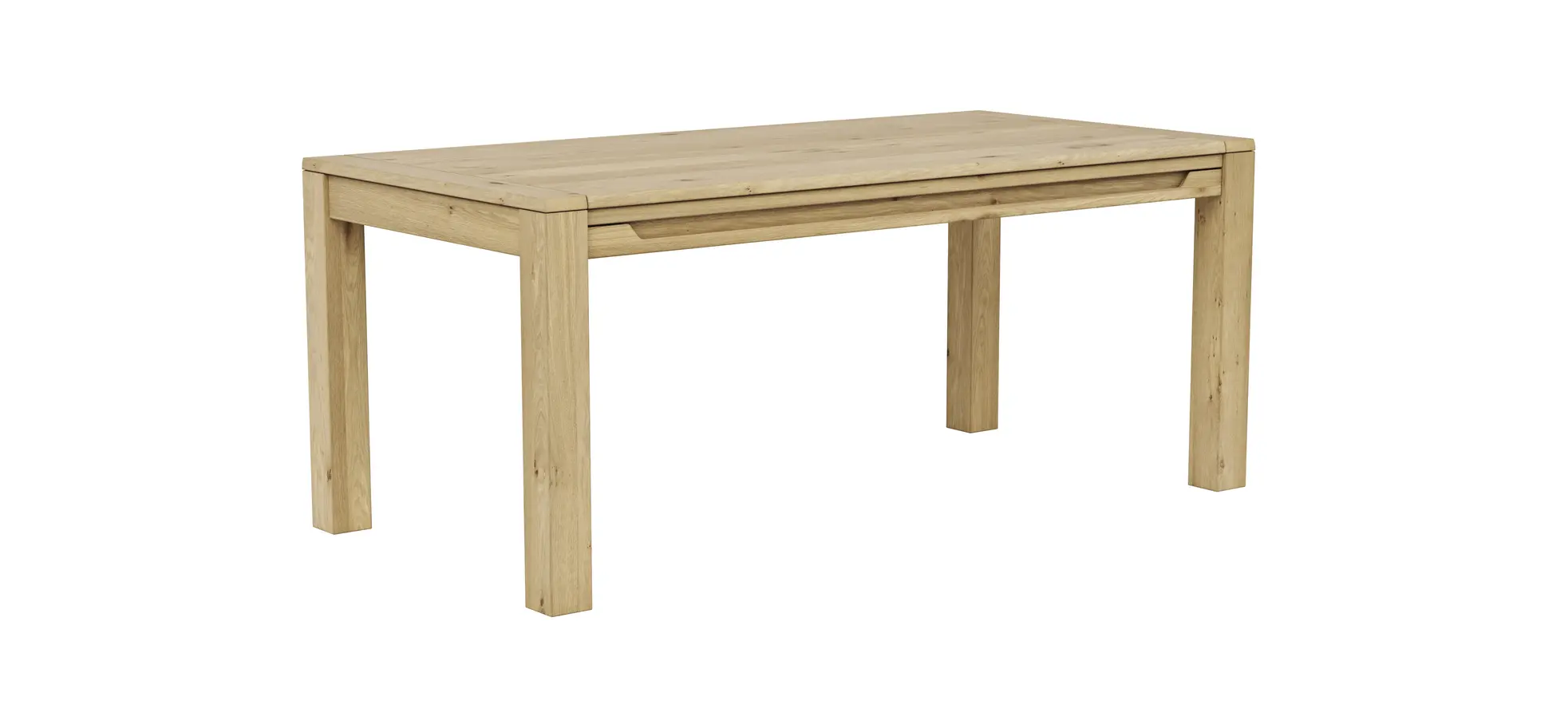 Esstisch Amora - ausziehbar, LB ca. 180x90 cm, Wildeiche massiv bianco 108710