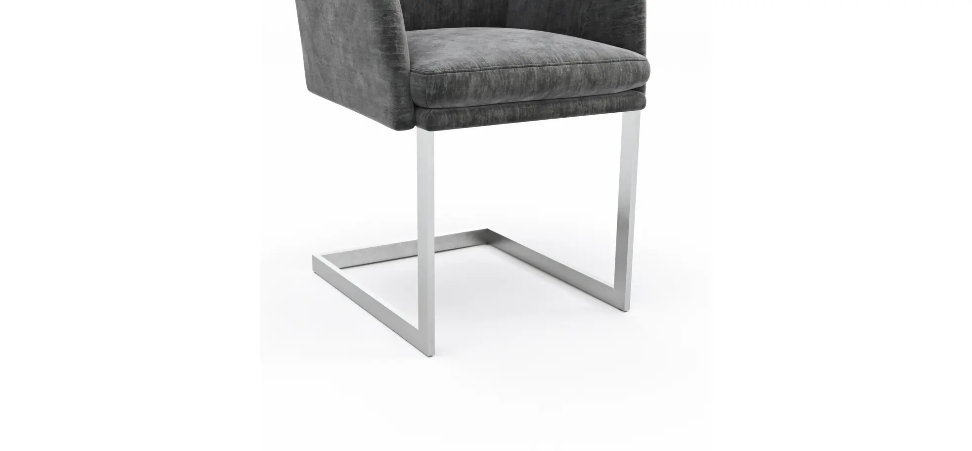 Freischwinger Valloni, Armlehne, Stoff, Dunkelgrau