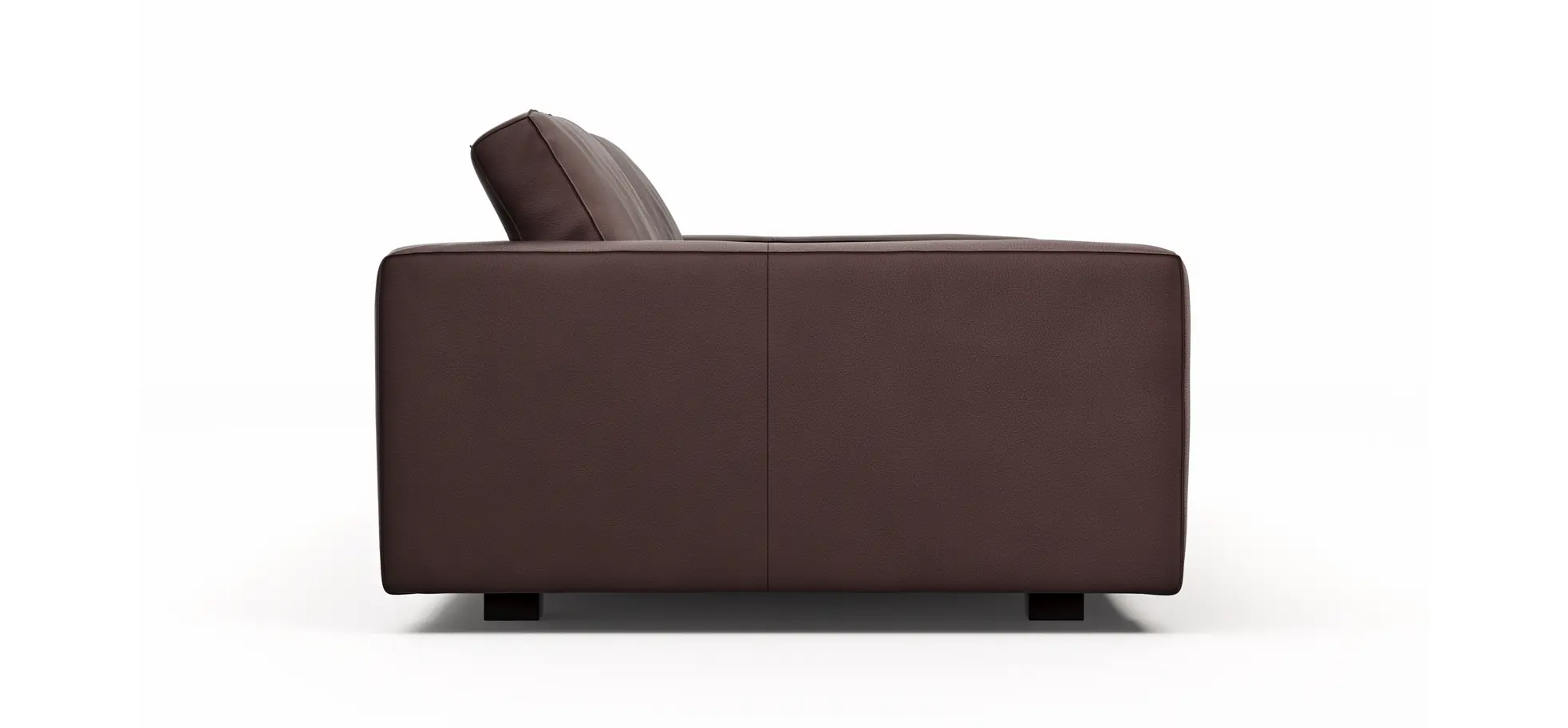 Sofa Aprino 2 - 3,5-Sitzer XL, Dickleder, Dunkelbraun, Armlehne Block schmal