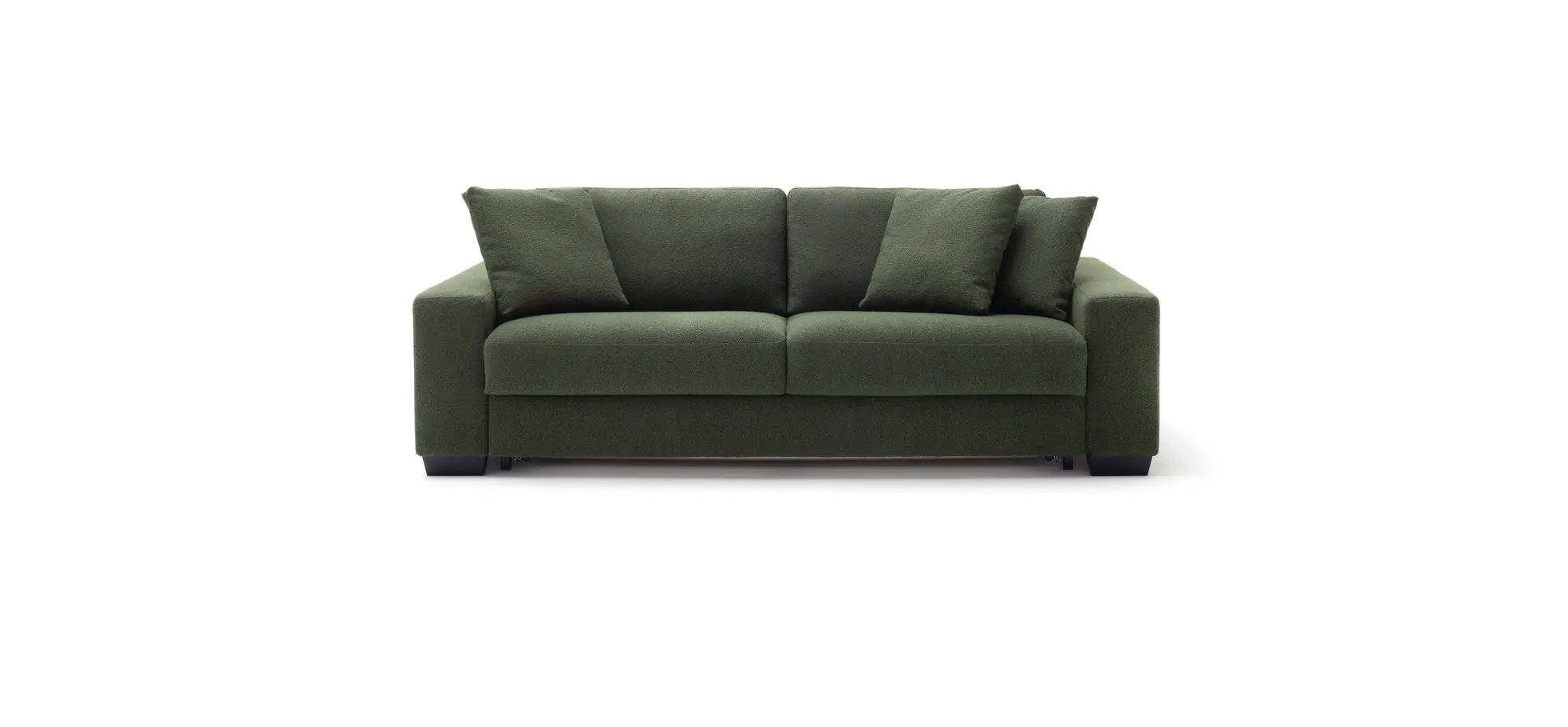 Sofa Nuoro - 3-Sitzer inkl. Schlaffunktion, Stoff, Olivgrün