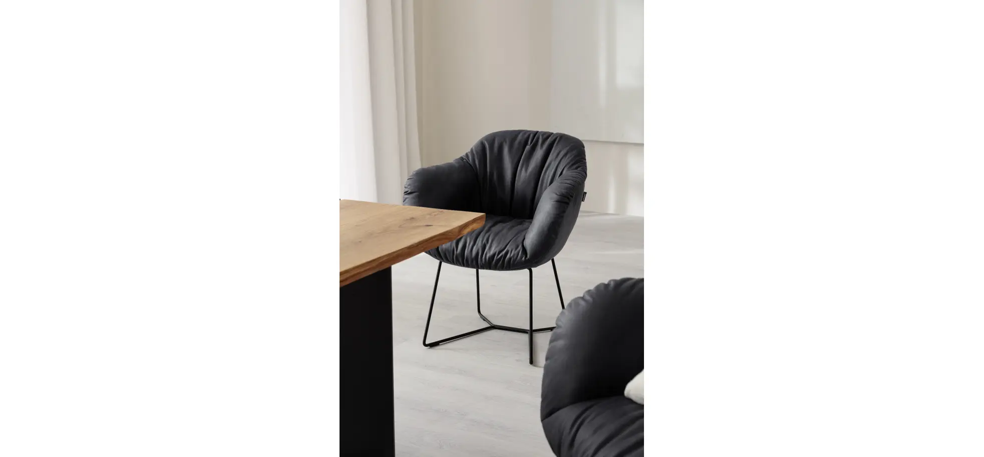 Dinnerchair Sevano - Leder, Anthrazit