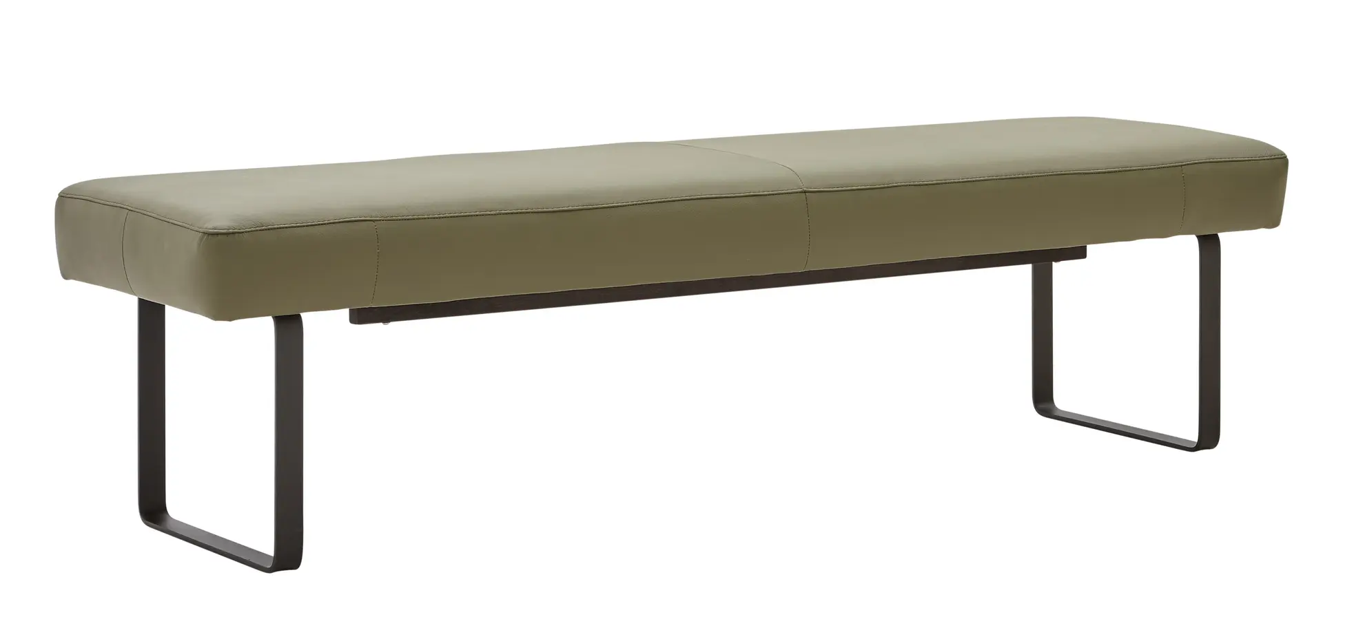 Polsterbank Carmelo - Breite ca. 183 cm, Leder olivgrün 103328