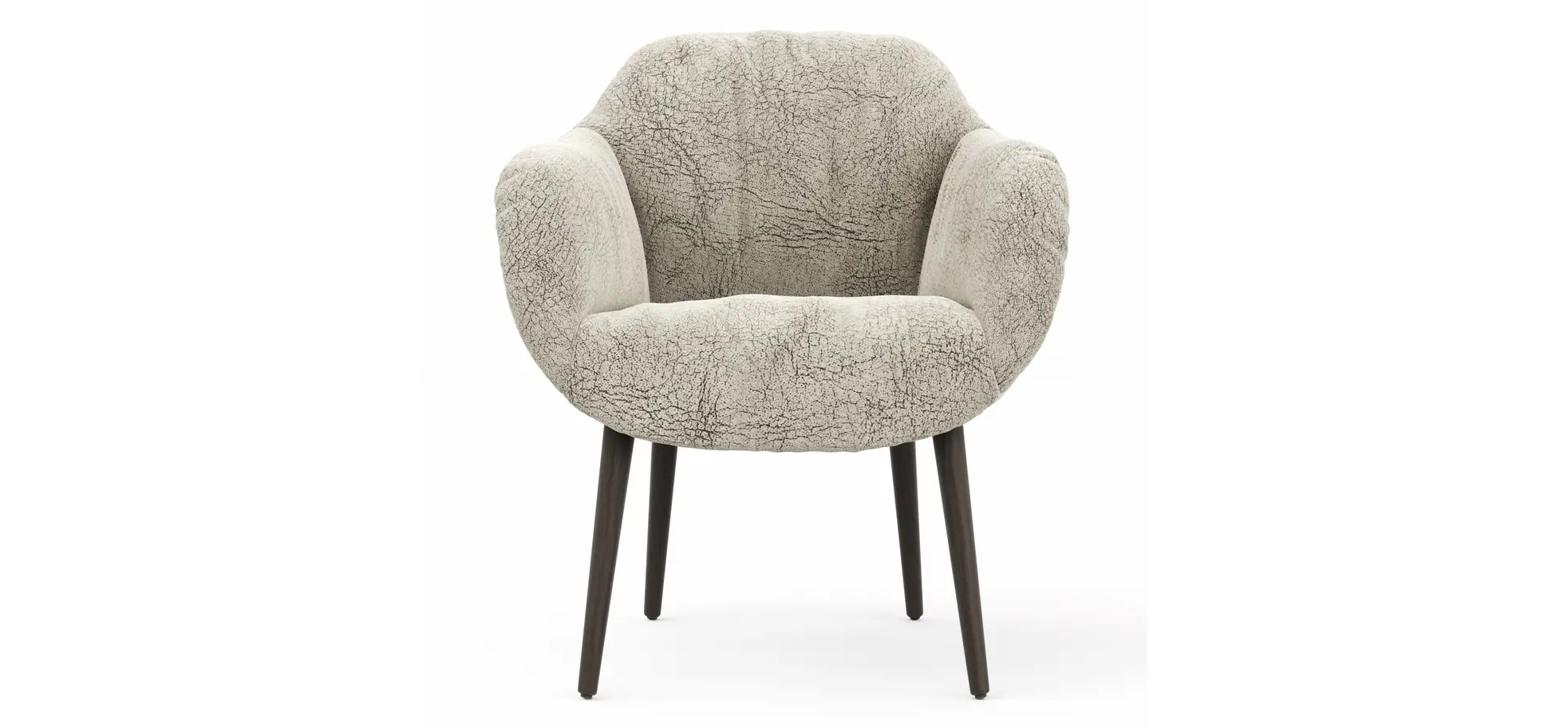 Sessel Sevano - Leder, Offwhite