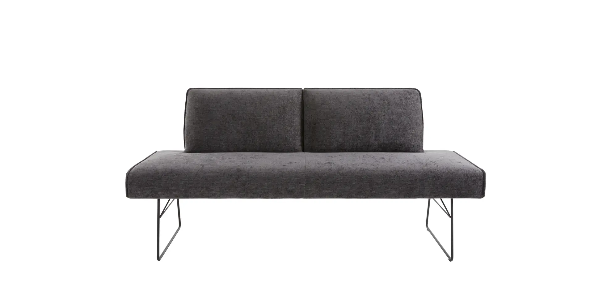 Polsterbank Elda - Breite ca. 184 cm, Stoff, Anthrazit