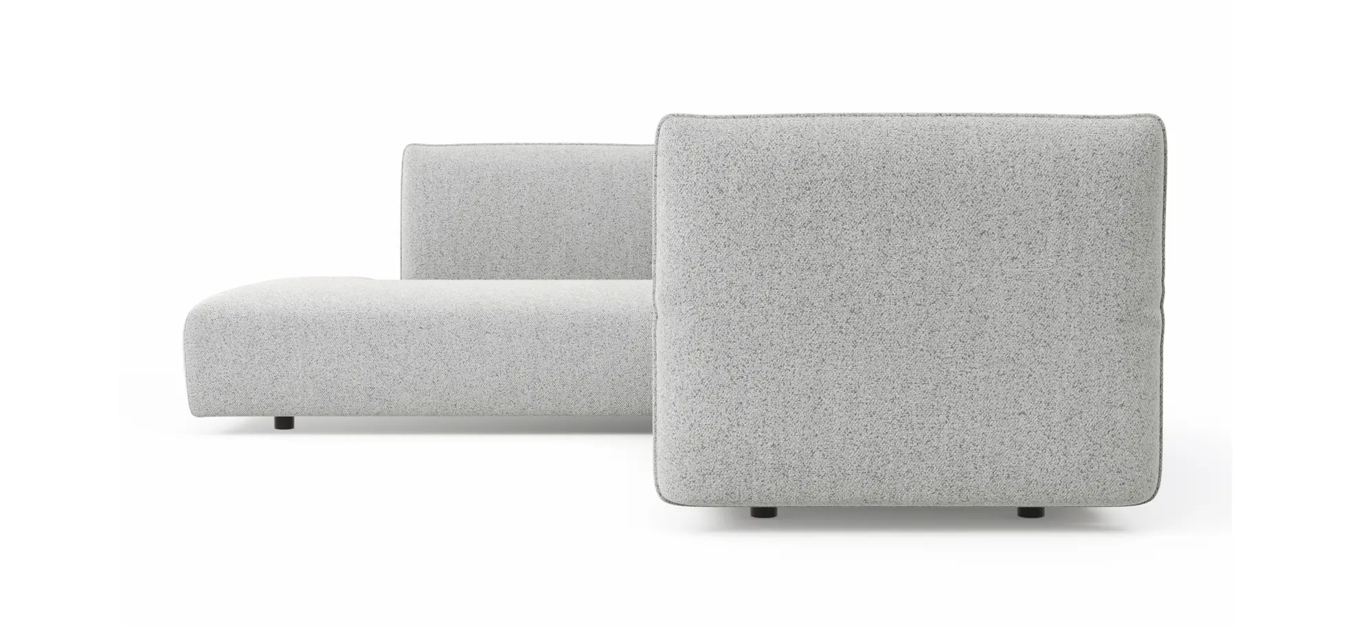 Ecksofa Motone - Ecke links mit 2,5-Sitzer, Stoff, Hellgrau