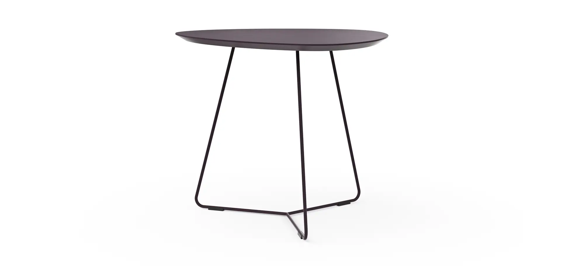 Ecktisch Fano - LBH ca. 59x50x50 cm, Fenix, Aubergine