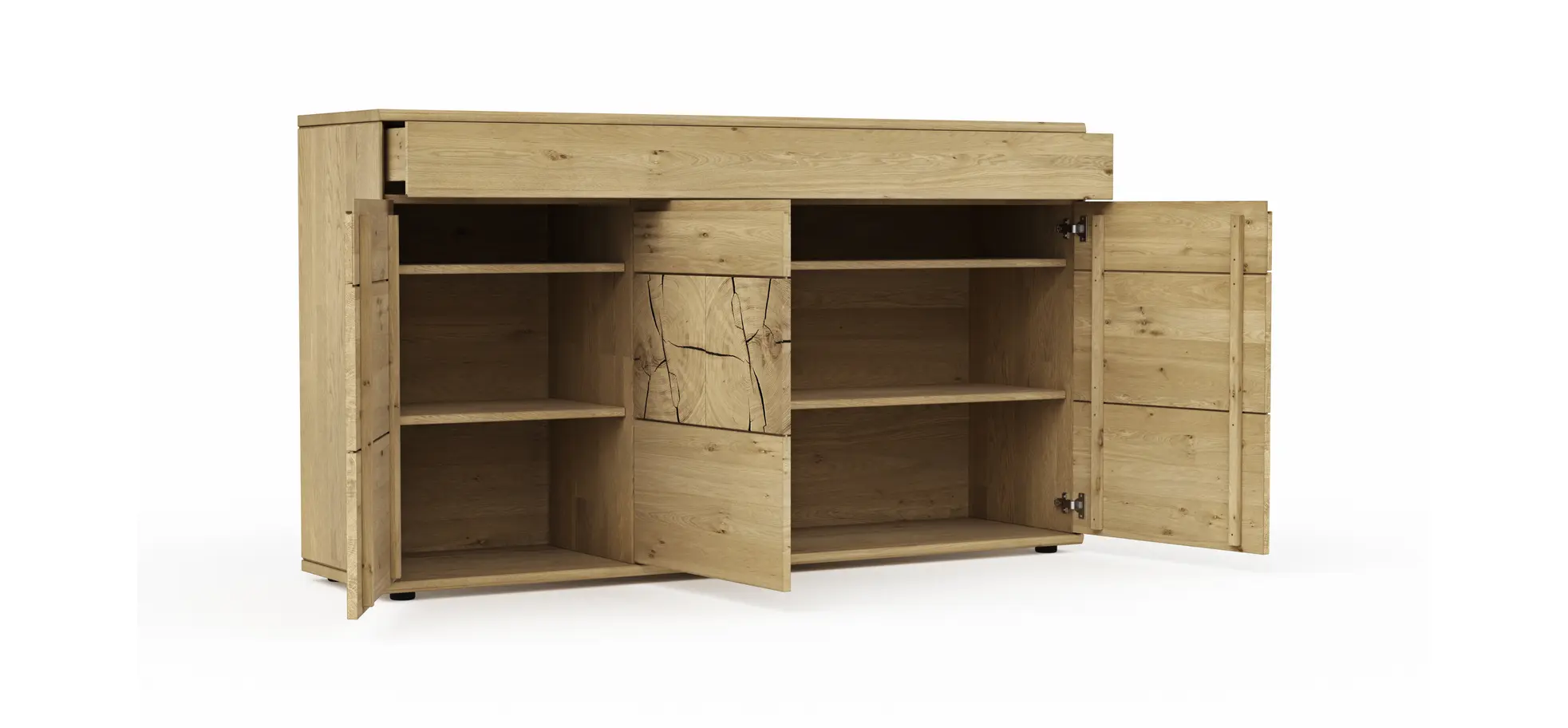 Sideboard Amora - Wildeiche massiv bianco