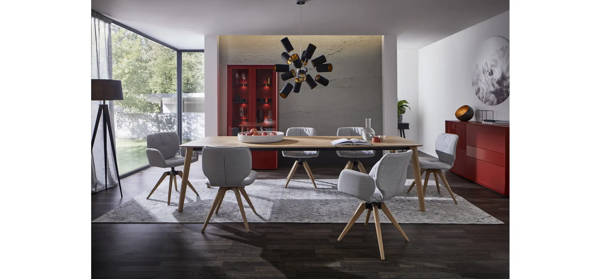 Esstisch Saltino - ausziehbar, LB ca. 180x100 cm, Eiche massiv