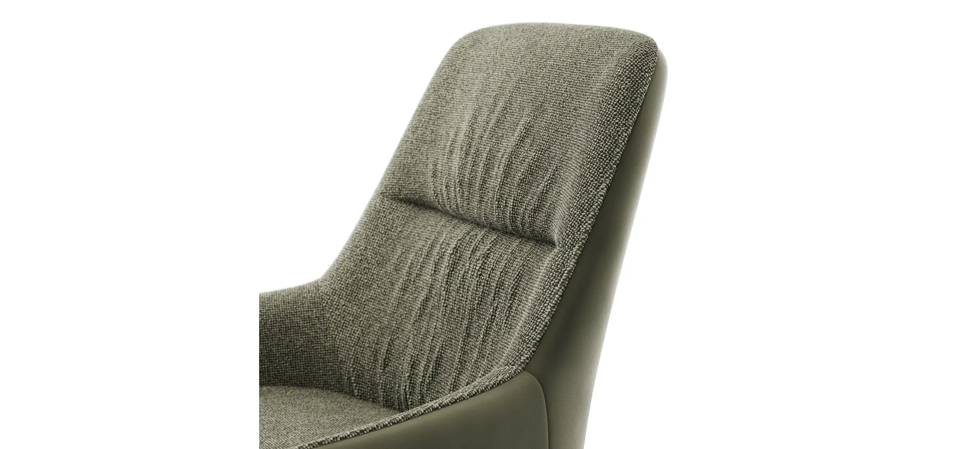 Armlehnstuhl Sagres - drehbar, Leder & Stoff, Olive