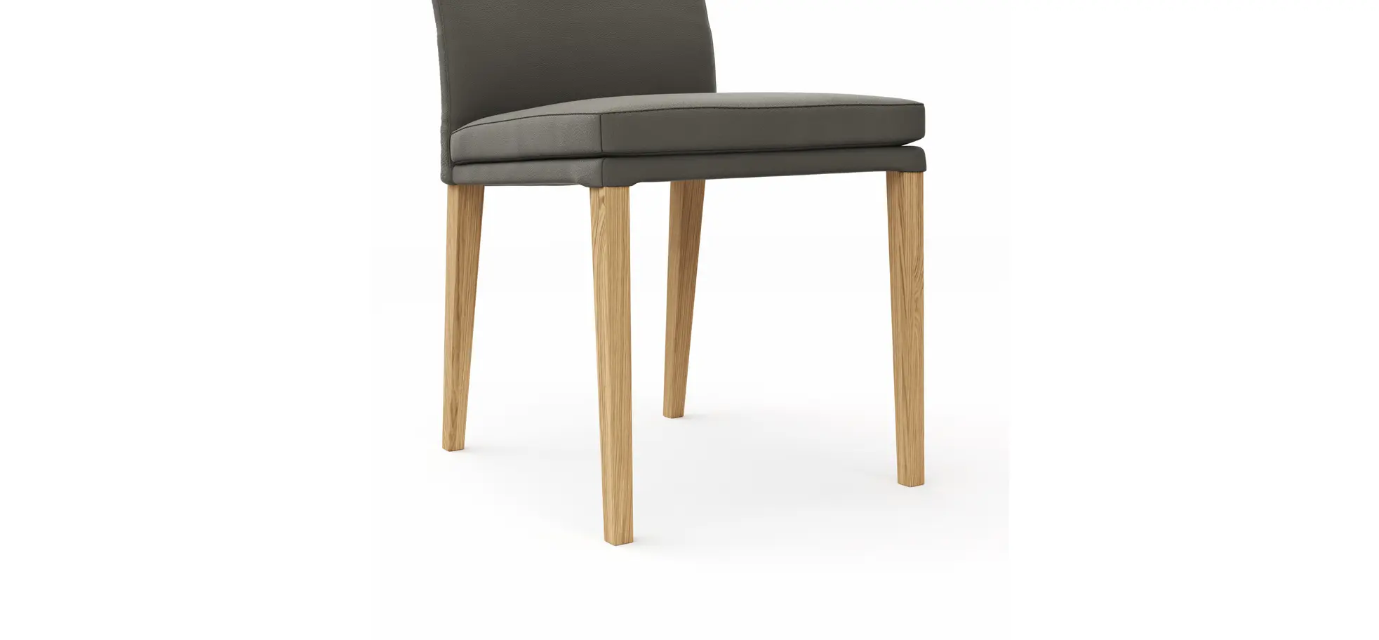 Stuhl Tuma- Leder, Graubraun