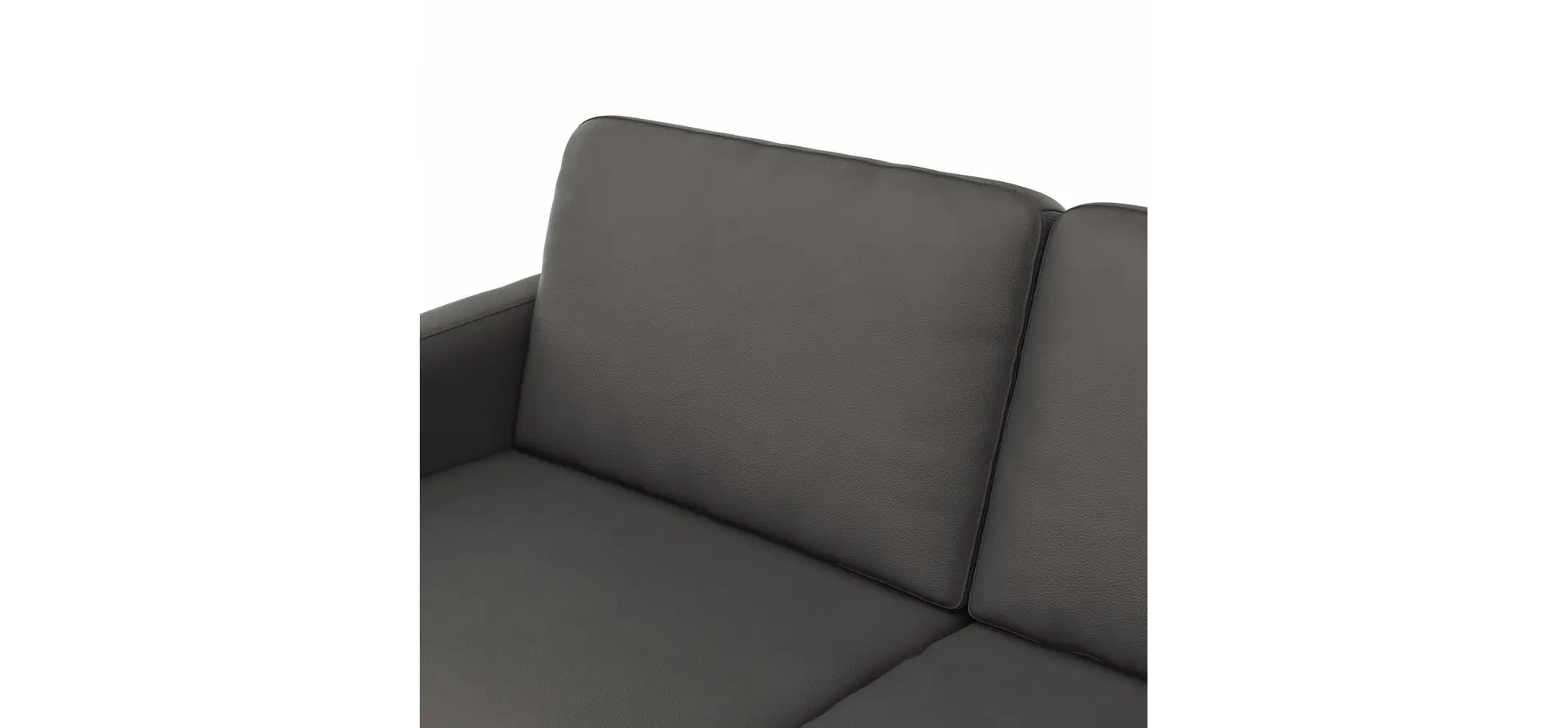 Sofa Enna - 3-Sitzer, Leder, Anthrazit