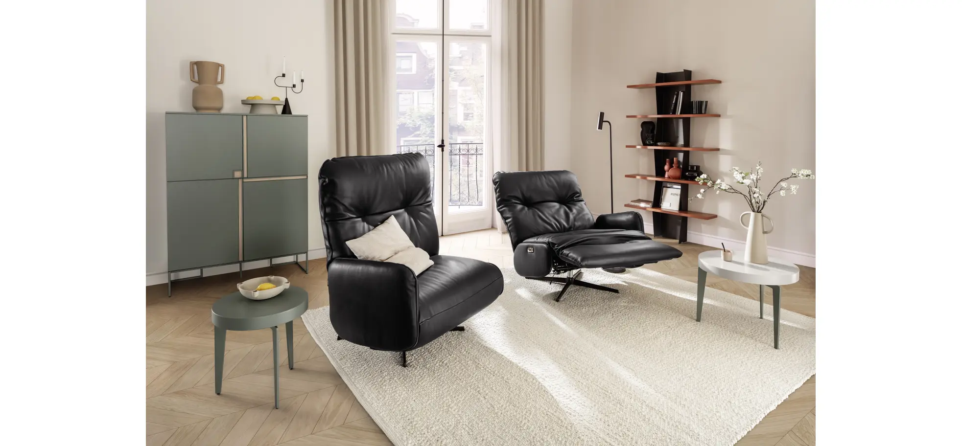 Beistelltisch Loretto - Rund ca. 60 cm, Lack, Graubeige