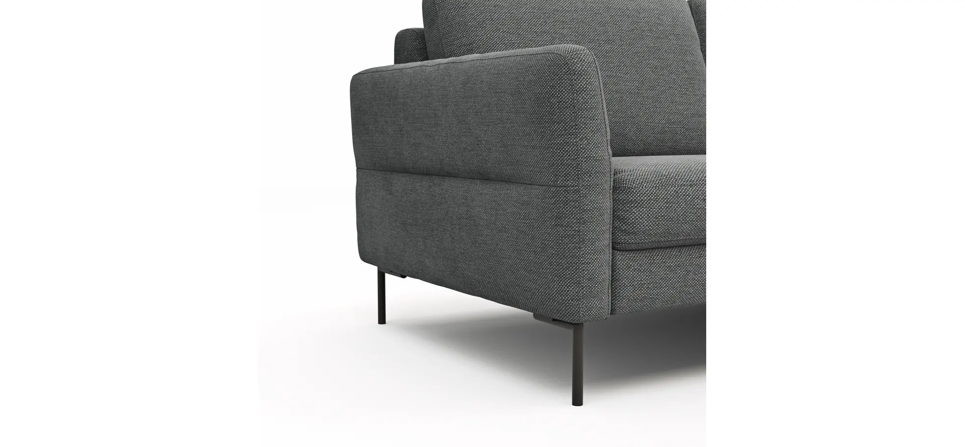 Ecksofa Enna - 3-Sitzer, Ecke rechts, Sitzvorzug (motorisch), Stoff, Anthrazit