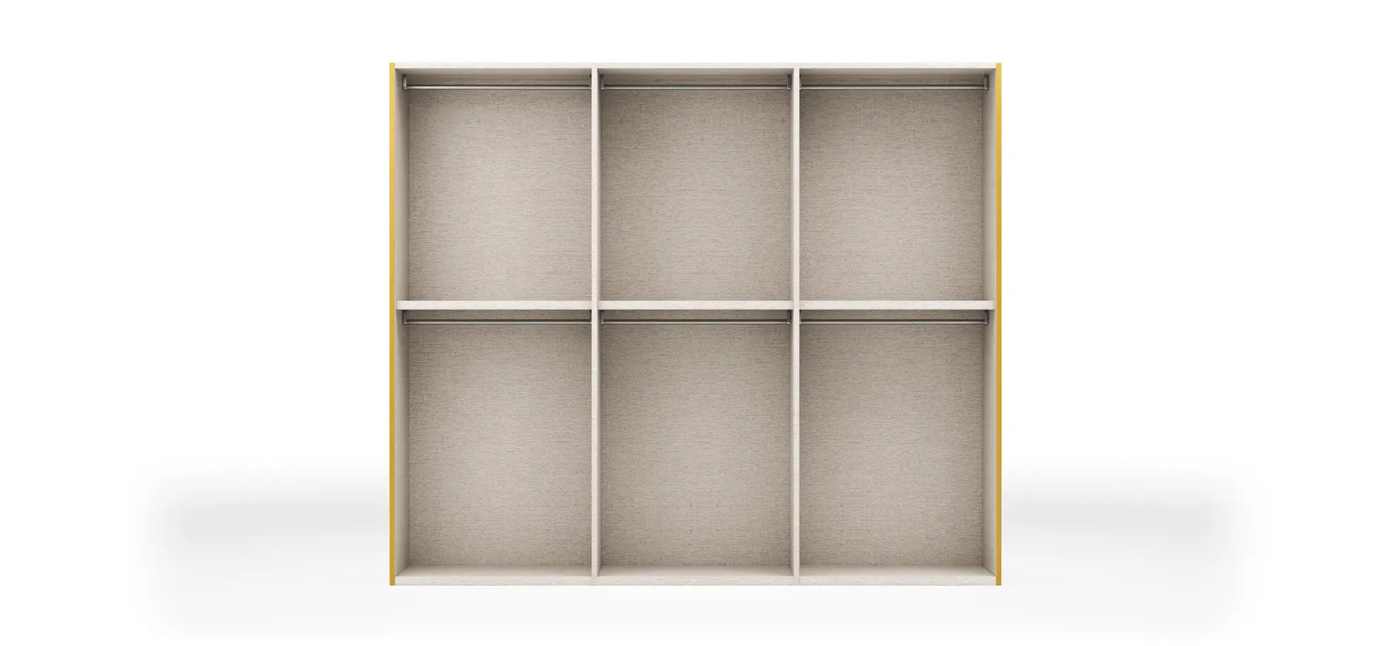 Drehtürenschrank Loretto - B ca. 280 cm, Lack matt, Safrangelb