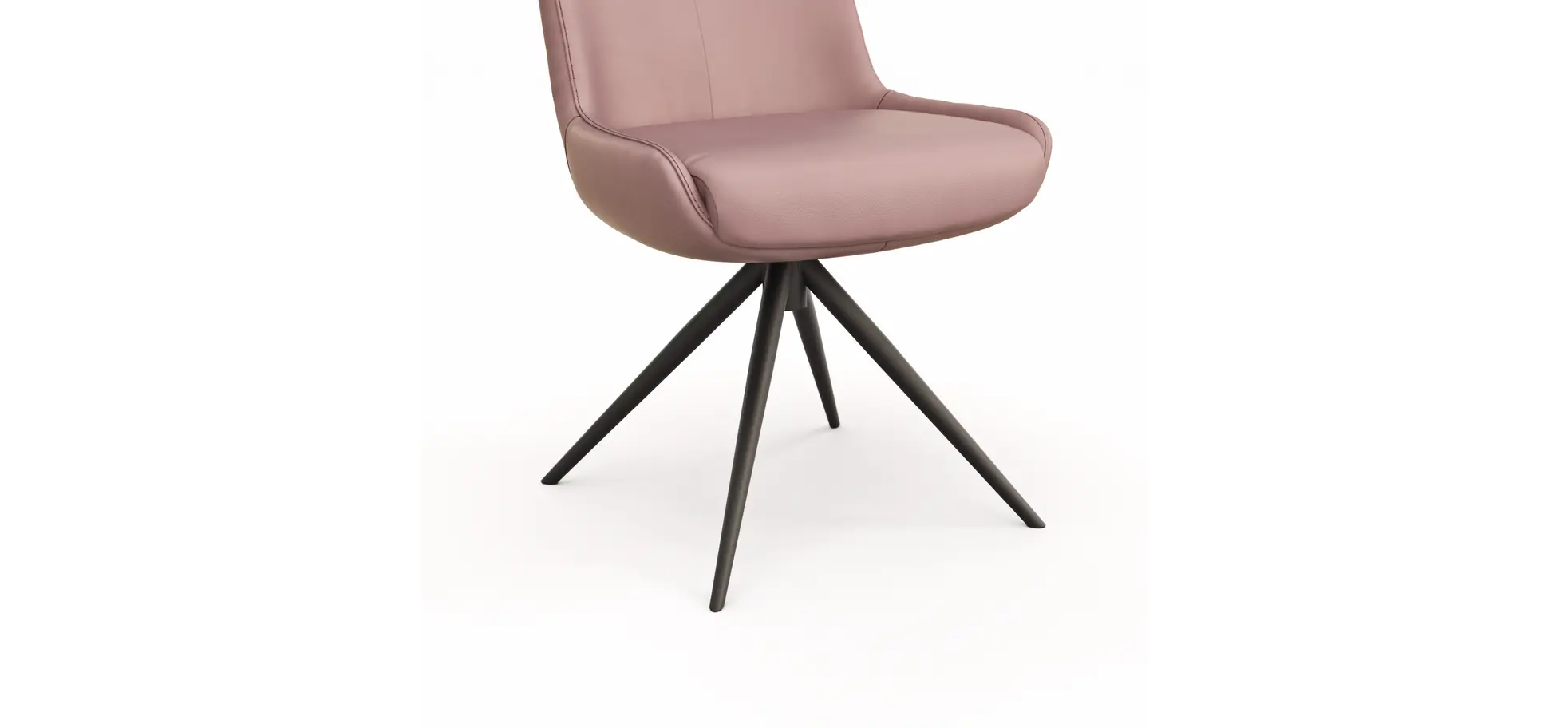 Stuhl Mis - Leder, Mauve, Gestell, Schwarz