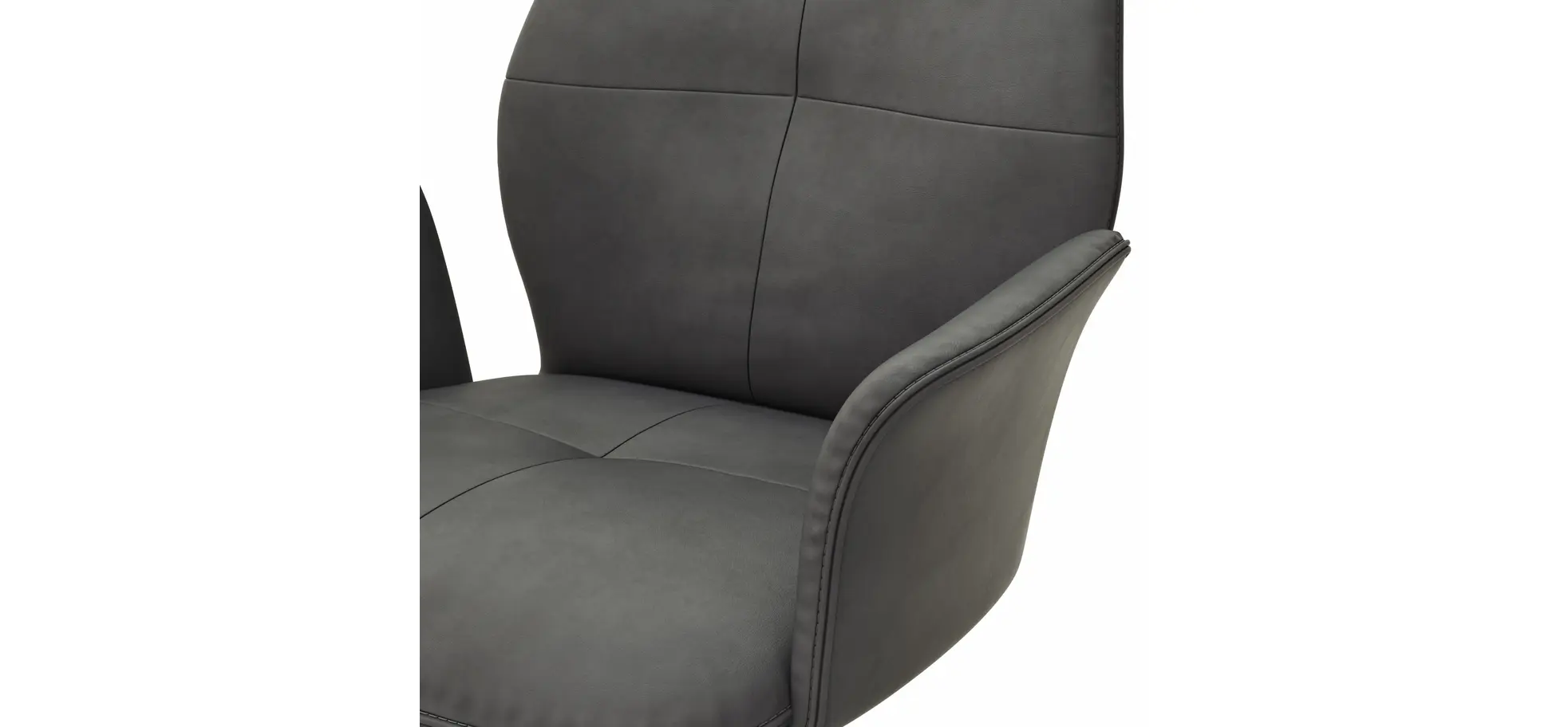 Armlehnstuhl Dinner - drehbar, Stoff, Dunkelgrau