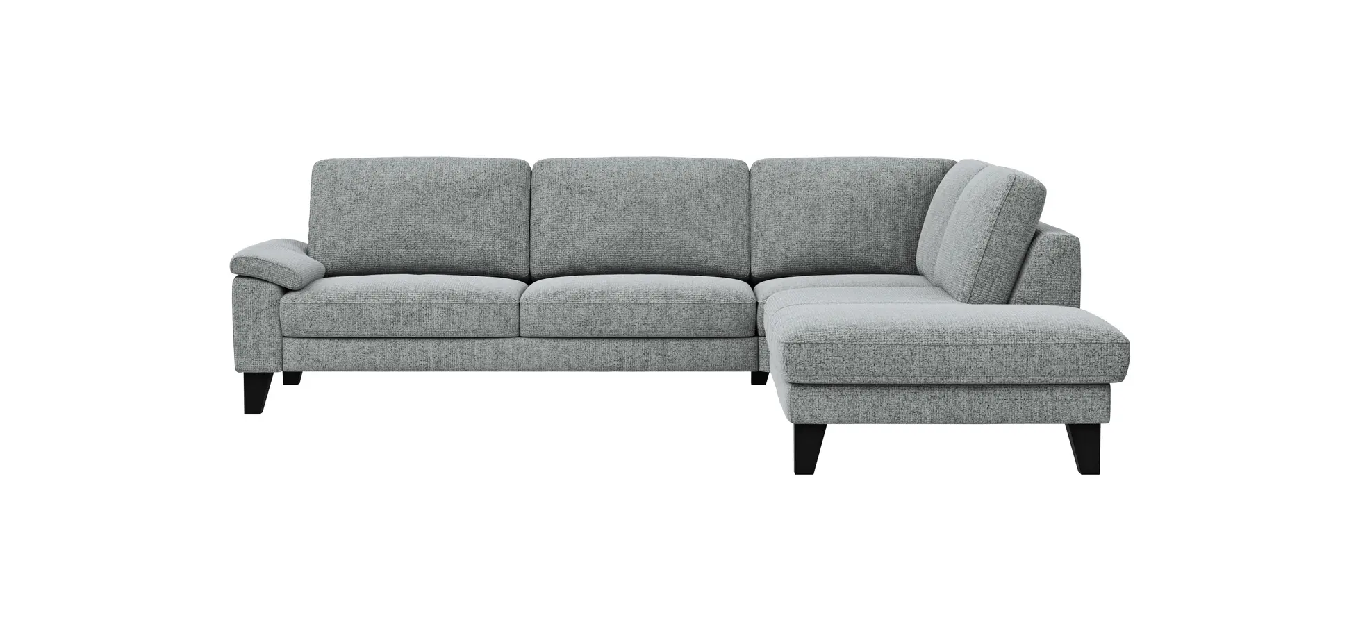 Ecksofa Oviedo - 2,5-Sitzer mit Ecke rechts, Stoff, Hellgrau 102277