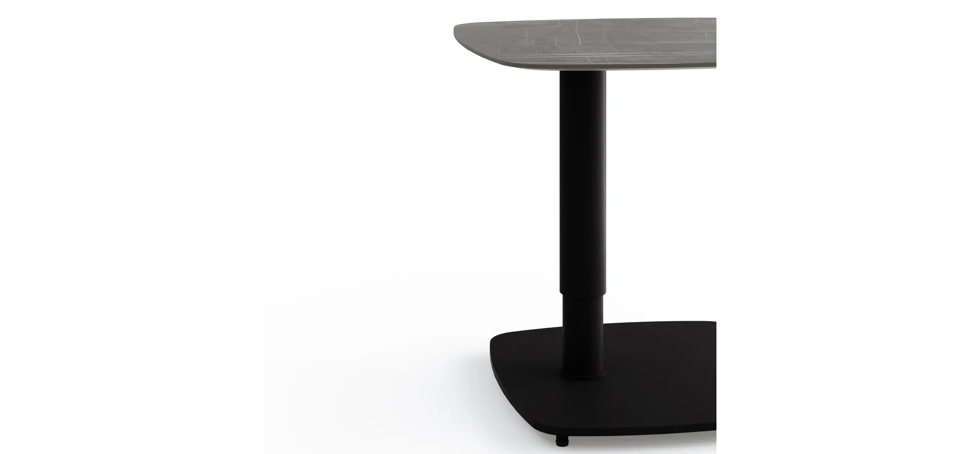 Beistelltisch Camas - LBH ca. 50x50x48 cm, Keramik, Dunkelgrau