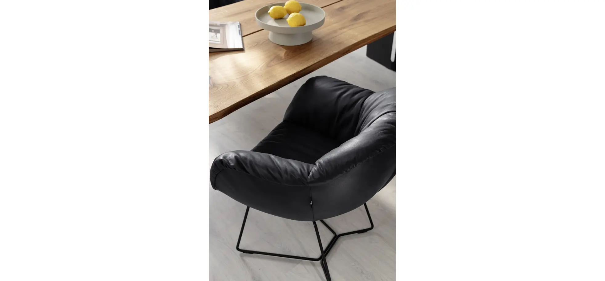 Dinnerchair Sevano - Leder, Anthrazit
