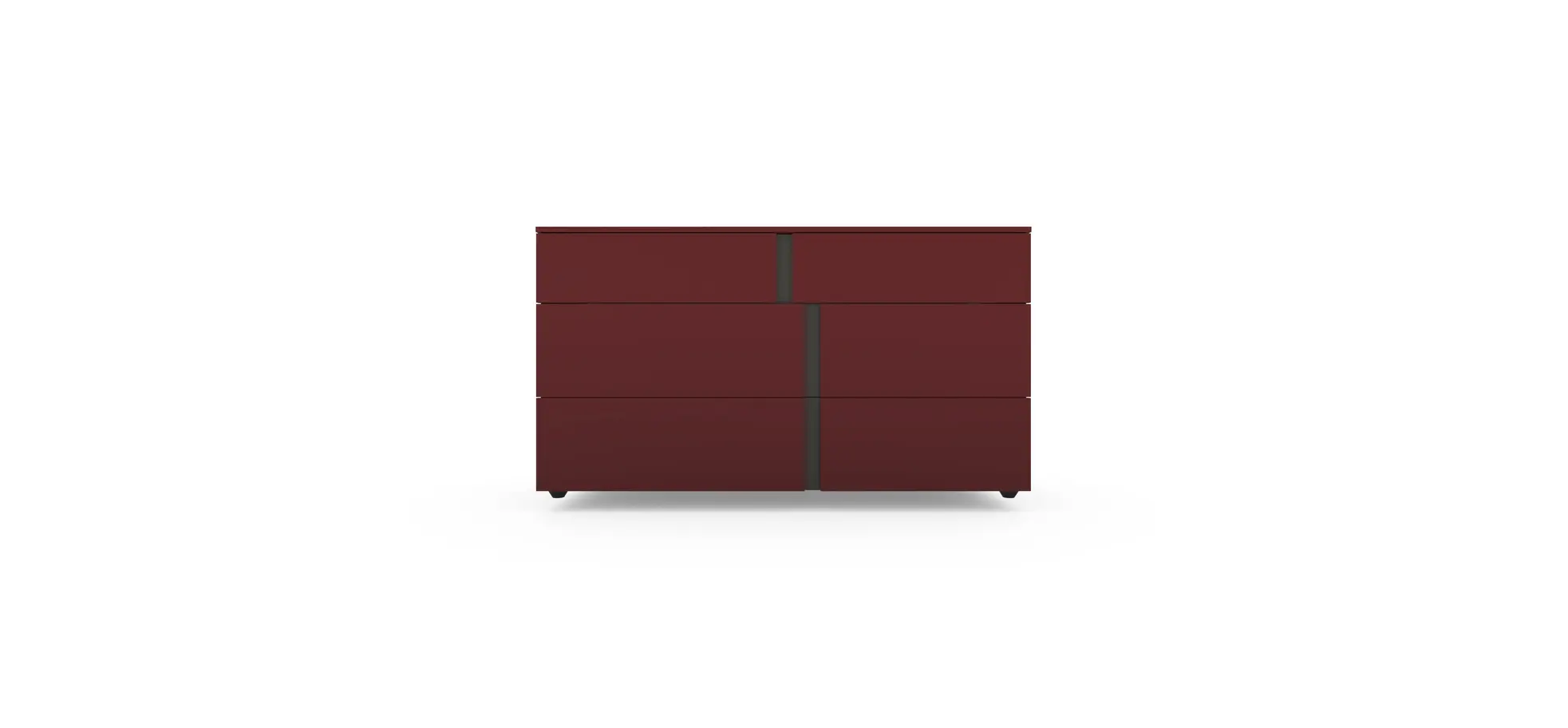 Kommode Loretto - BHT ca. 127x70x51 cm, Lack matt, Bordeaux