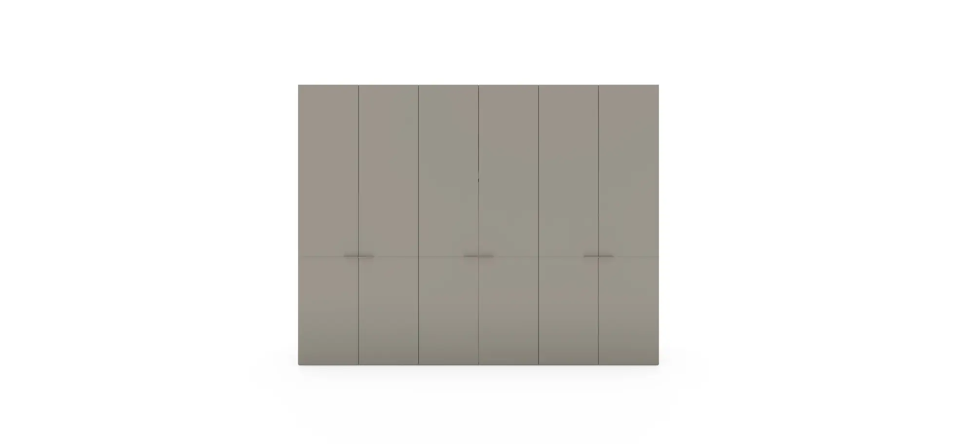 Drehtürenschrank Matera - BHT ca. 301x235x60 cm, Lack Matt, Muschelgrau, Griffe Coffee