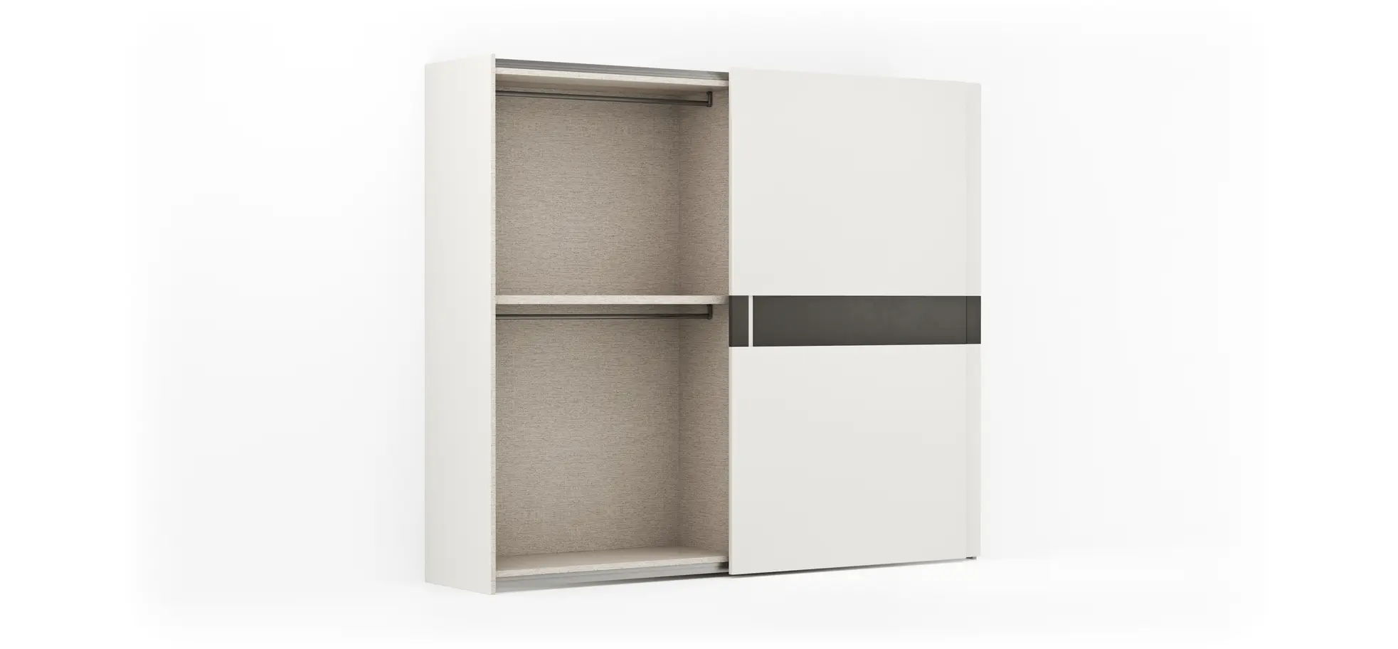 Schiebetürenschrank Loretto - B ca. 280 cm, Lack matt, Weiß