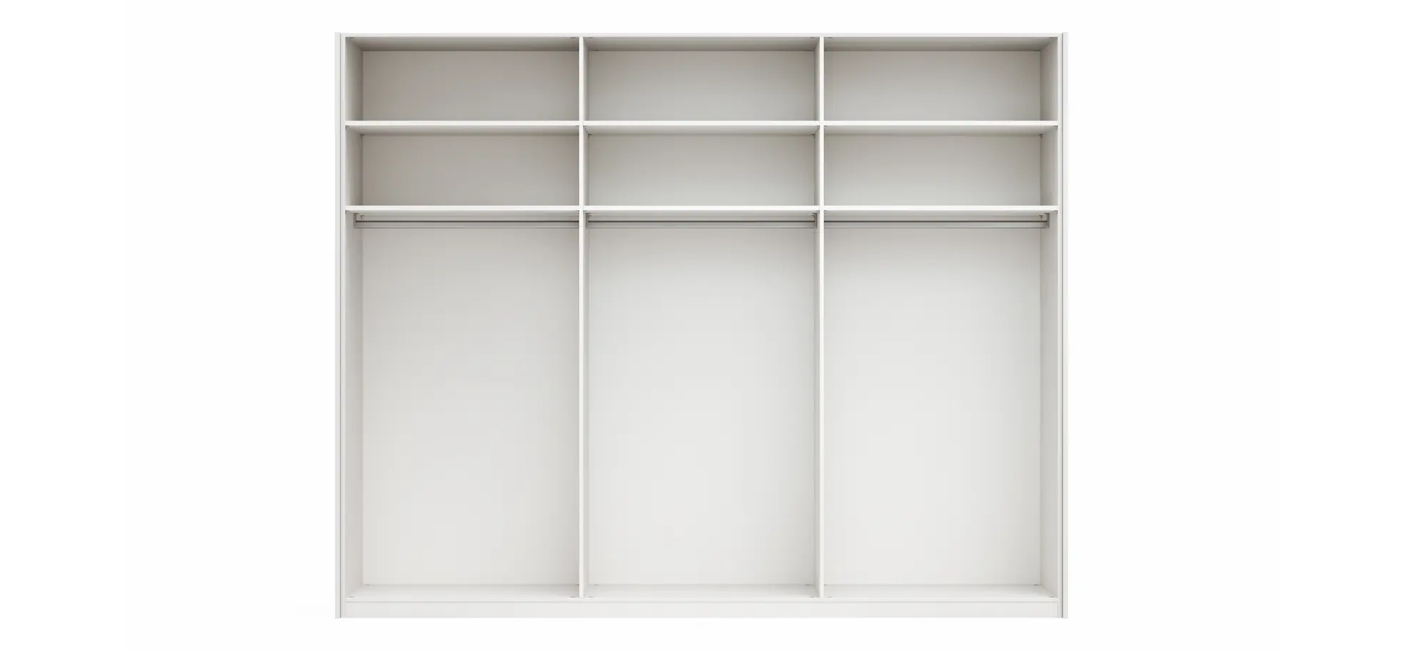Drehtürenschrank Viana - B ca. 303 cm, Lack, Weiß, Riffholz, Wildeiche