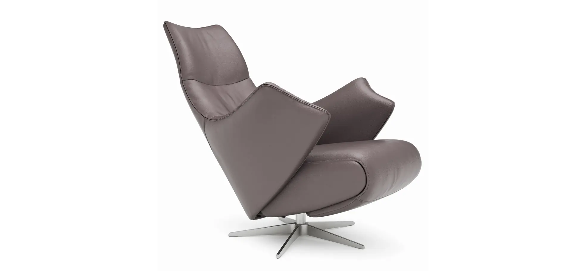 Relaxsessel Girona - Relaxfunktion (motorisch), Leder, Dunkelgrau