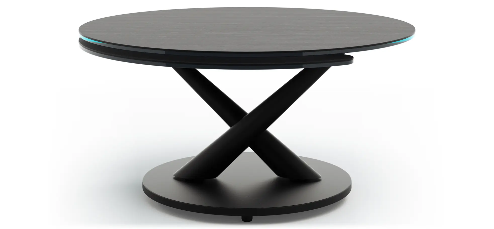 Couchtisch Spessa - LB ca. 128x80 cm, drehbar, Keramik, Anthrazit