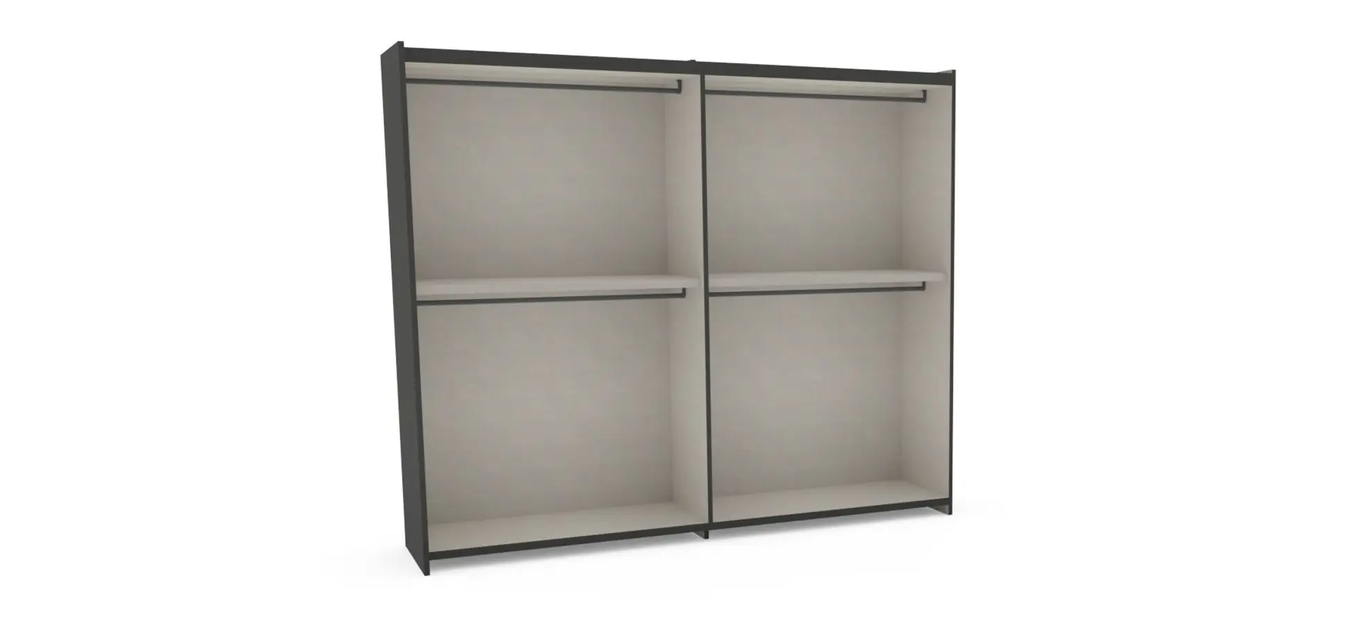 Schiebetürenschrank Loretto - B ca. 280 cm, Lack matt, Anthrazit