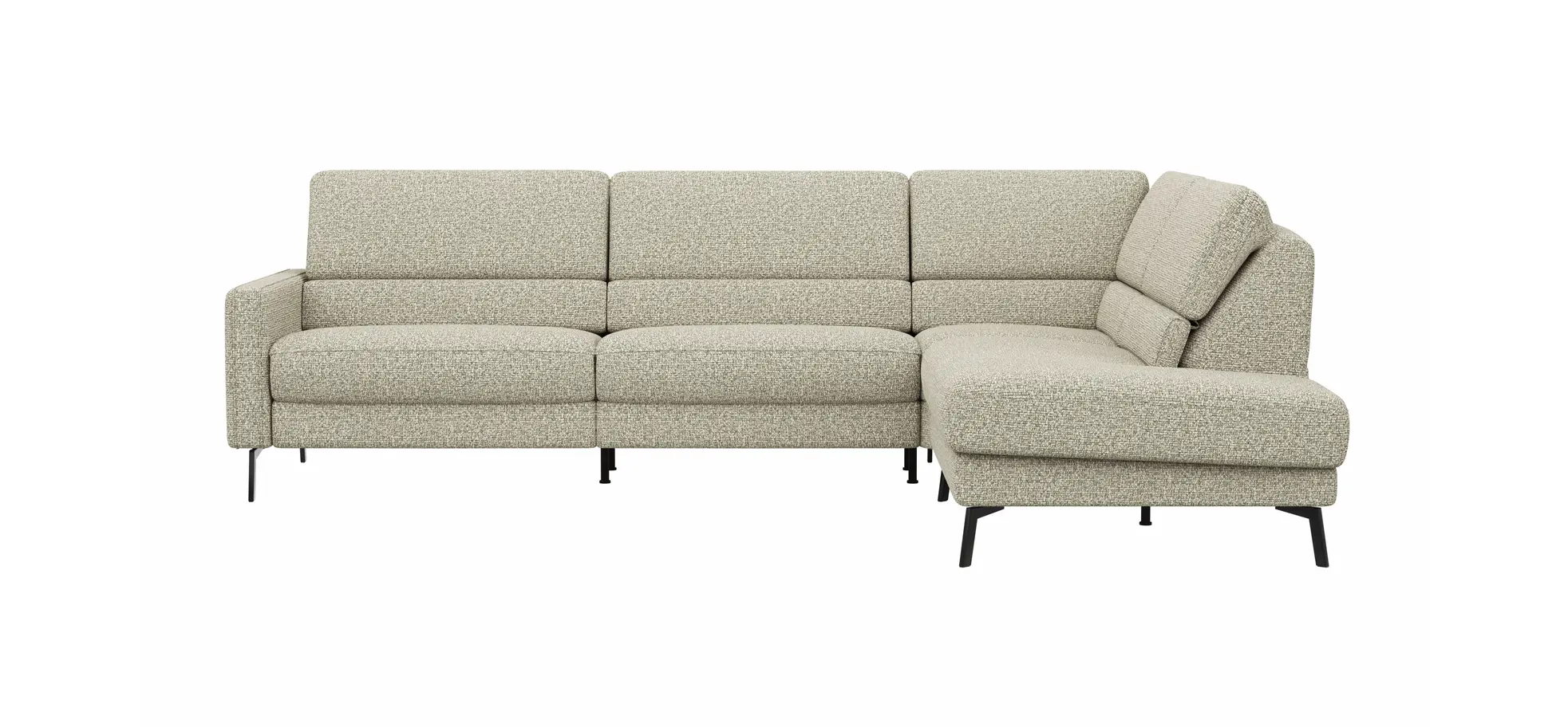 Ecksofa Valera - 3-Sitzer mit Ecke rechts inkl. Rückenlehne verstellbar, Stoff, Limone 202559