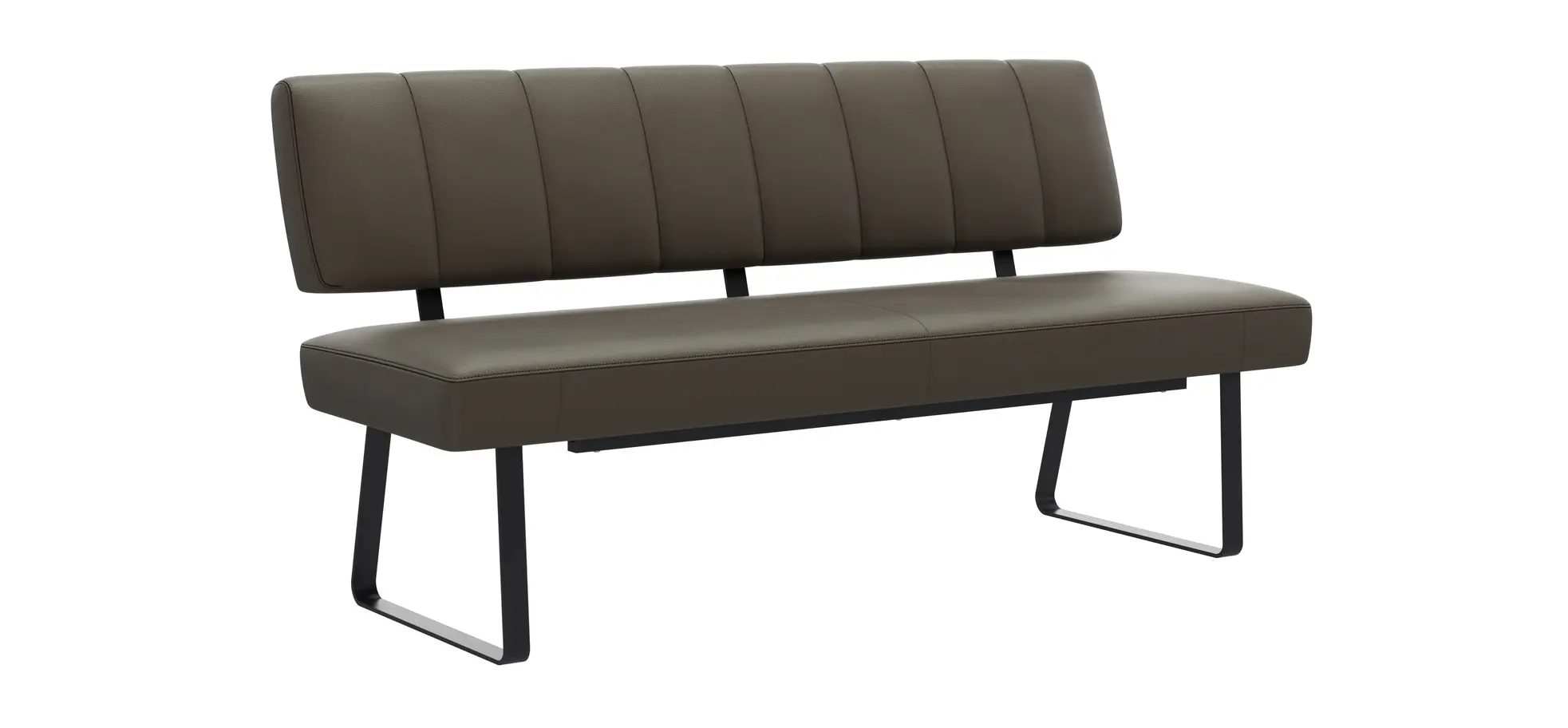 Polsterbank Carmelo - Breite ca. 163cm, Leder, Olive 105659