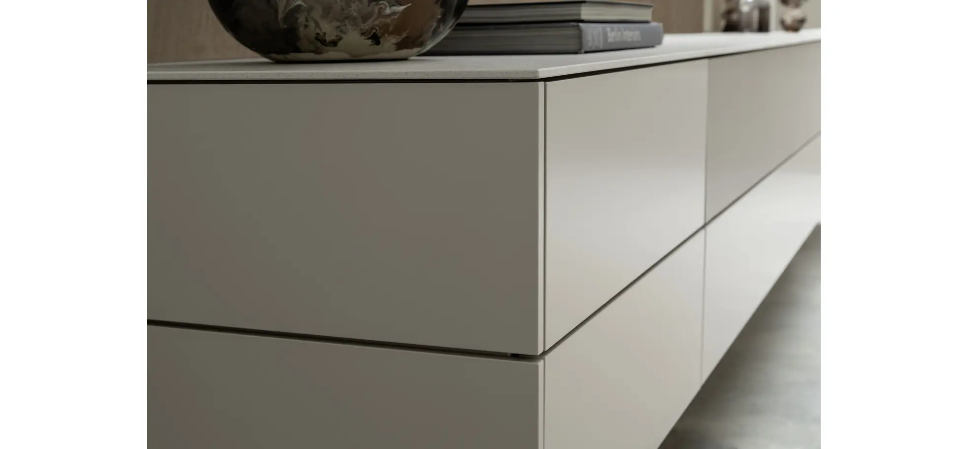 Wohnwand 3900 - Hängend, Lack matt, Kaschmir, Helles Rosa