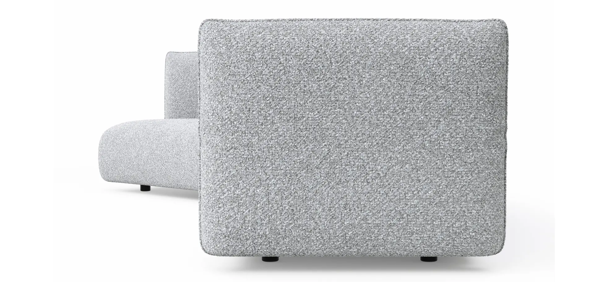 Trapezsofa Motone - Ecke links mit 2-Sitzer, Stoff, Hellgrau