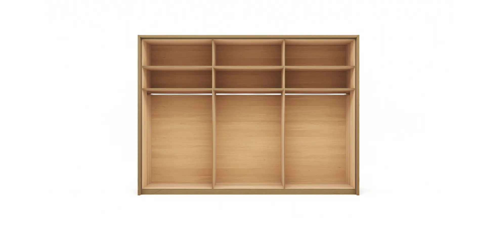 Drehtürenschrank Lenoso - B. ca. 306 cm, Eiche massiv, Glas, Champagner