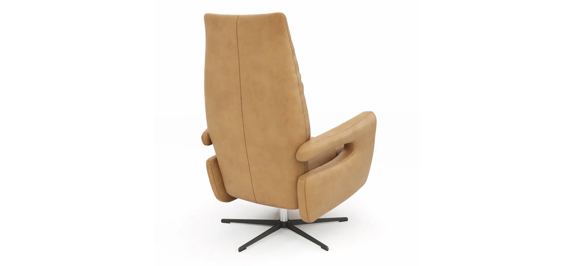 Relaxsessel Lucero 2.0 -  Kopfteil/Fußteil/Rückenlehne verstellbar, Leder, Cognac