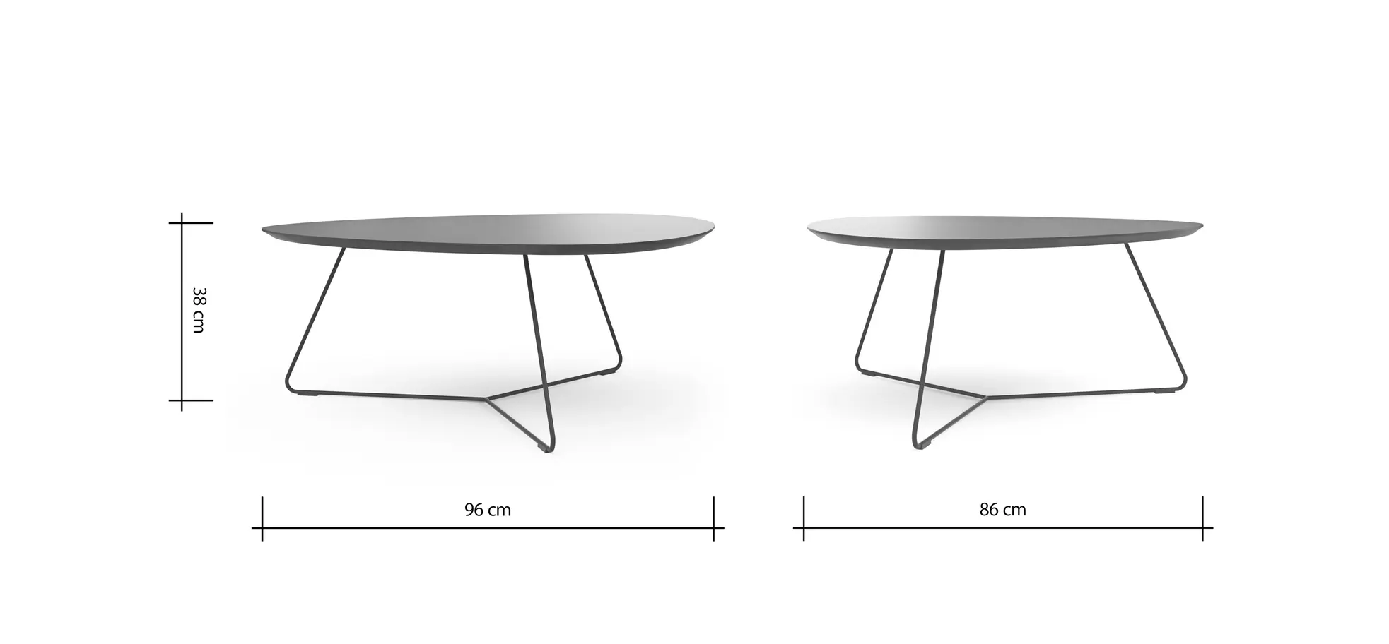 Couchtisch Fano - LBH ca. 96x86x38 cm, Fenix, Dunkelblau