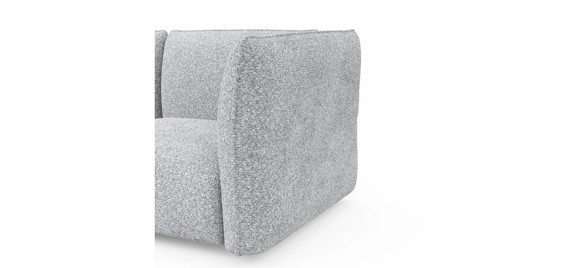 Trapezsofa Motone - Ecke links mit 2-Sitzer, Stoff, Hellgrau
