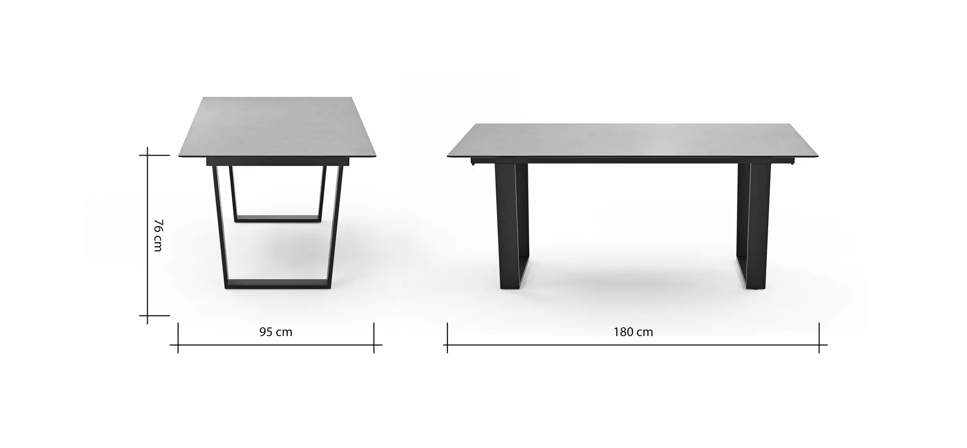 Esstisch Dinner - LB ca. 180x95 cm, Kunststoff, Hellgrau