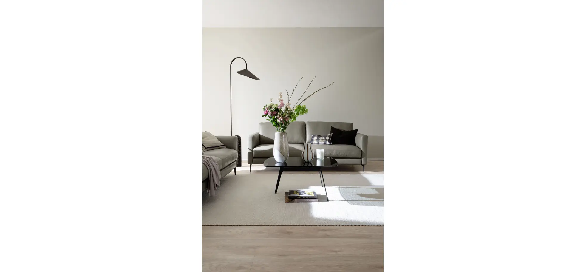 Sofa Cuneo - 2-Sitzer, Leder, Graubraun, Relaxfunktion, motorisch