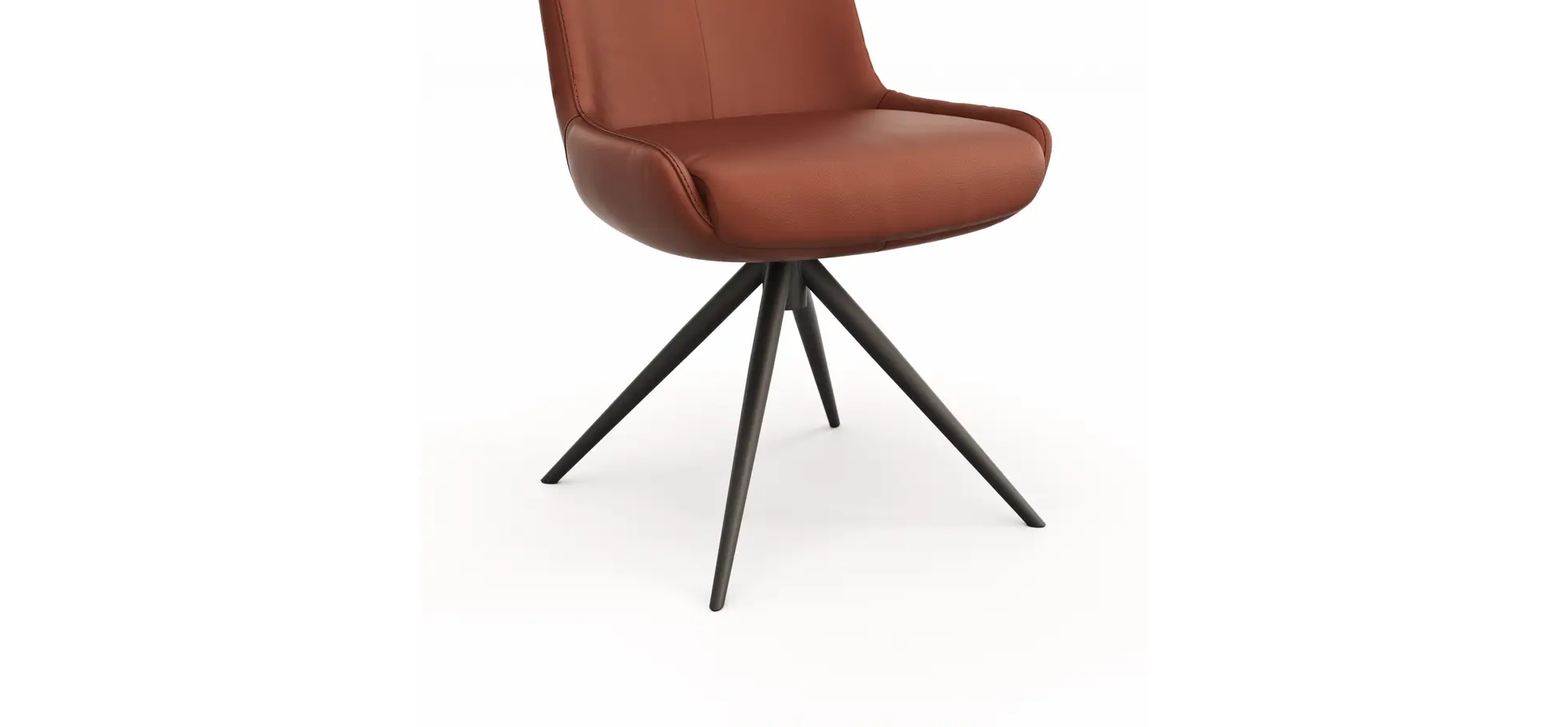 Stuhl Mis - Leder, Rost, Gestell, Schwarz