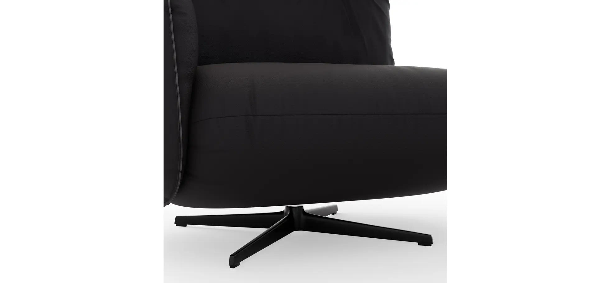 Loungesessel Lovere - Leder, Schwarz, Armlehne links