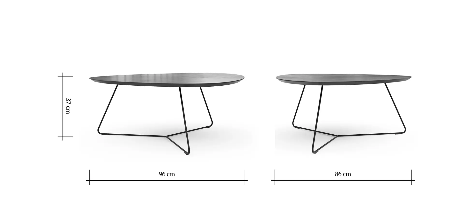Couchtisch Fano - LBH ca. 96x86x38 cm, HPL, Graubraun