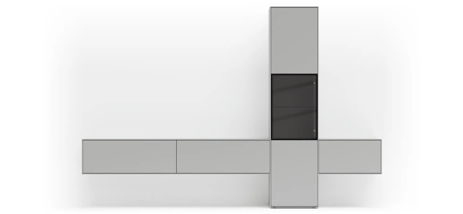 Wohnwand Medio - Lack, Weiß