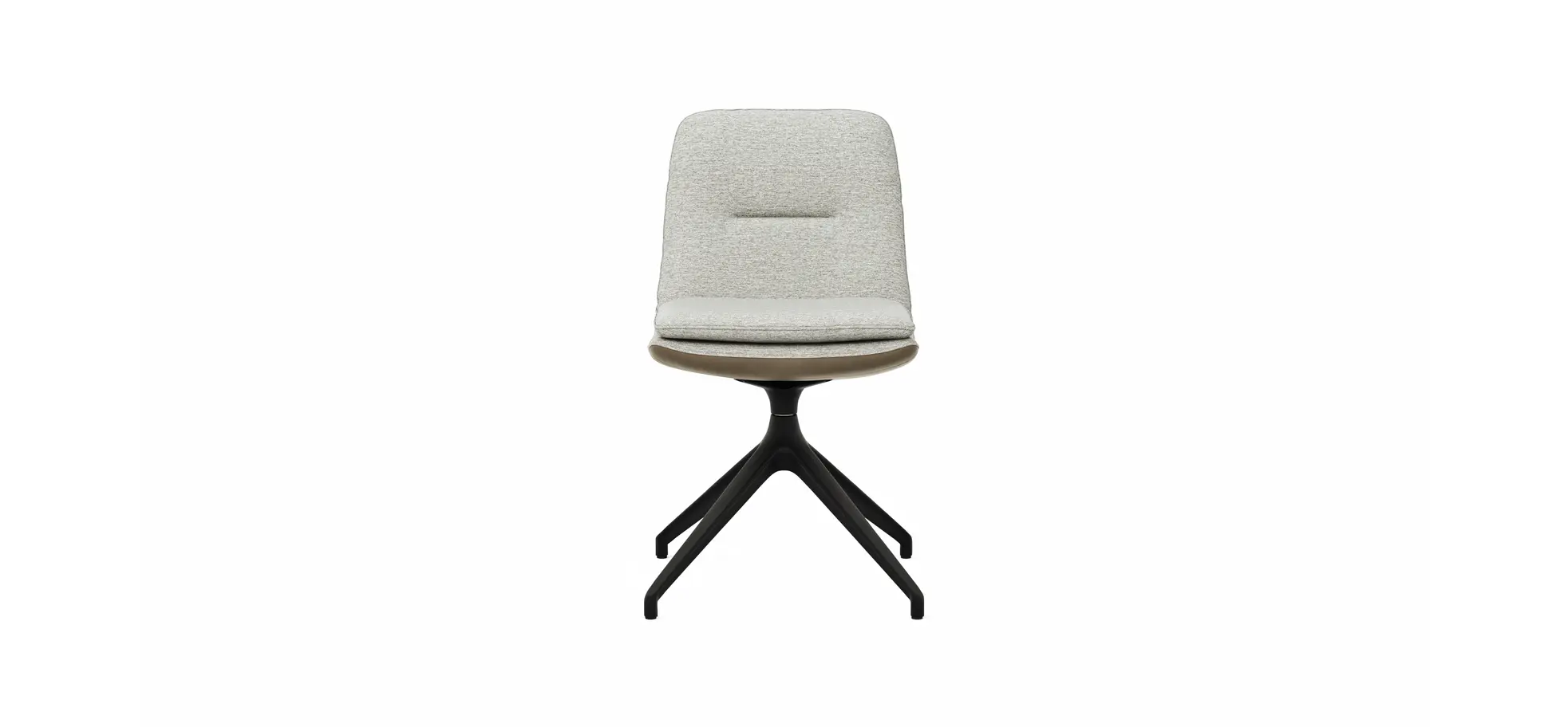 Polsterstuhl Macano - drehbar, Stoff & Leder, Hellgrau, Steingrau