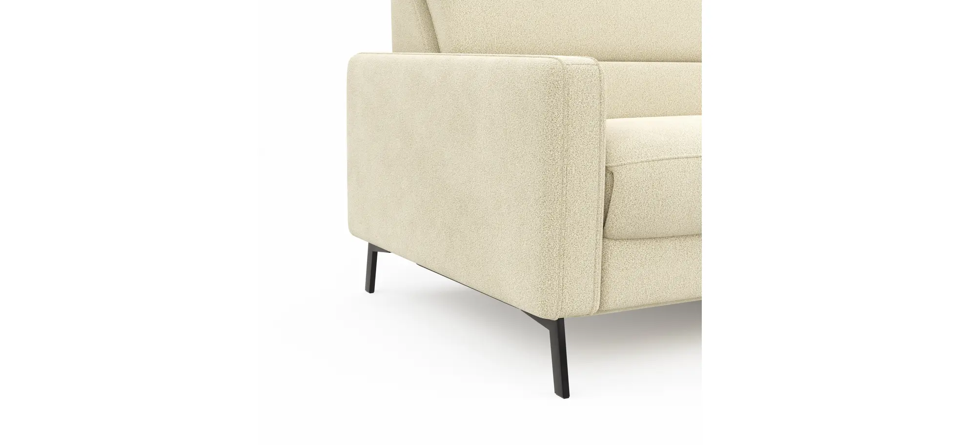 Ecksofa Valera - 3-Sitzer mit Ecke rechts inkl. Rückenlehne verstellbar und Relaxfunktion motorisch, Stoff, Natur