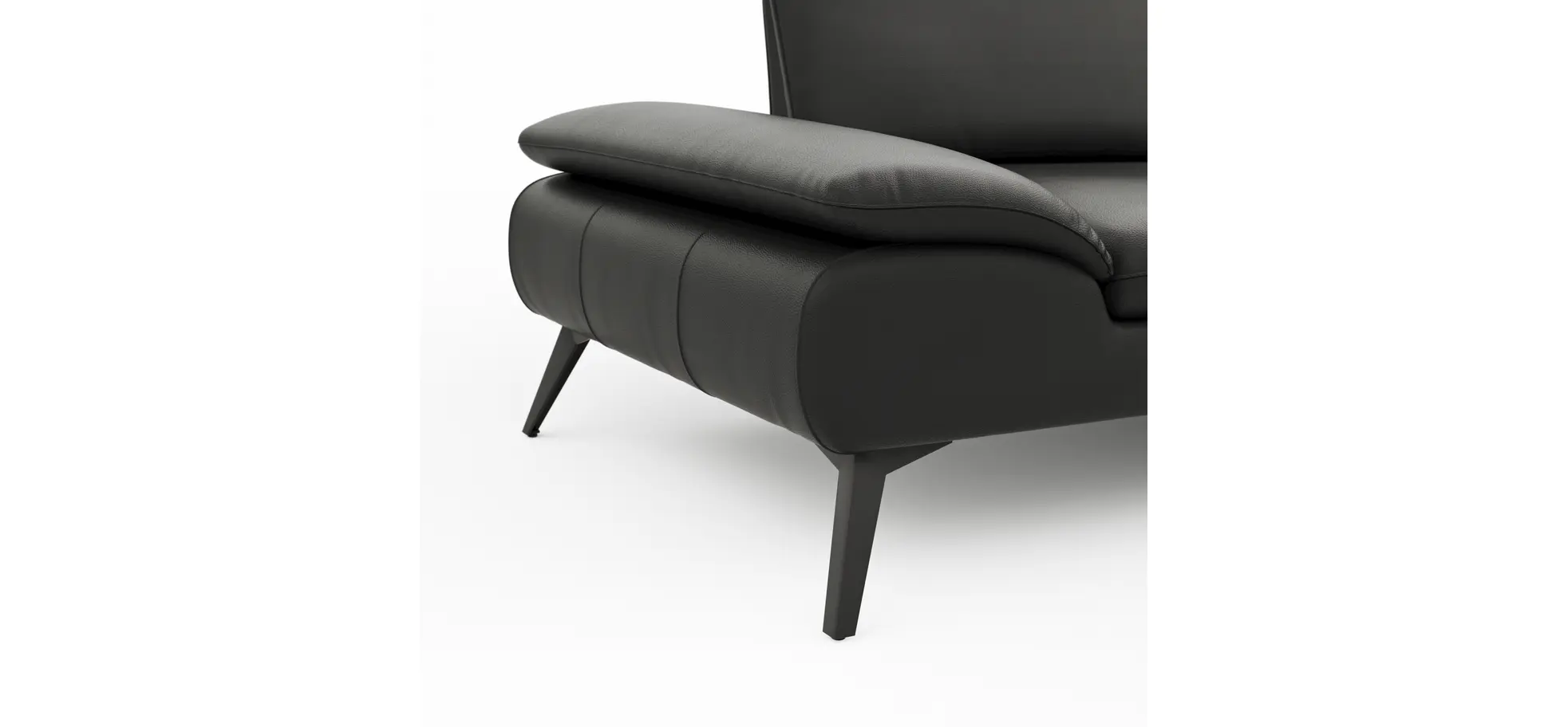 Sofa Collina - 3-Sitzer, Leder, Schwarz