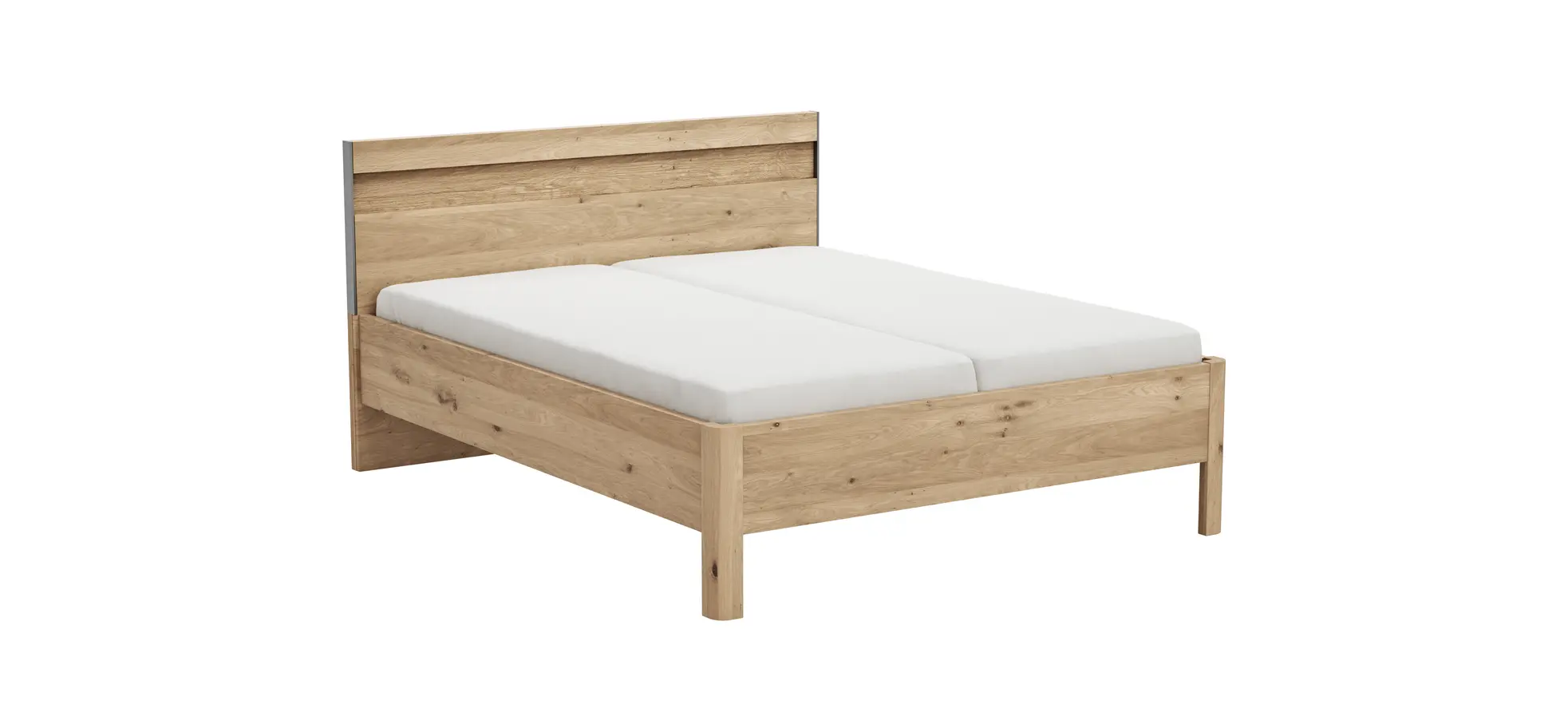 Bett Viana - Liegefläche ca. 160x200 cm, Furnier, Balkeneiche 120104